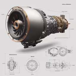 an industrial jet engine diagram from the front