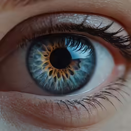 close up of a persons eye showing the iris