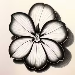 black and white flower drawing by artist unknown,a drawing of a black and white flower