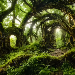 some very pretty looking trees in the forest