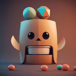an object with faces made from paper