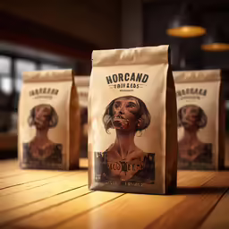 two bags of coffee with the word horicand spelled