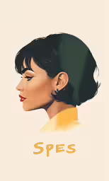 the image is of an african american female in profile with headband and ear pieces