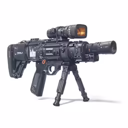 a semi - automatic rifle is shown with a scope