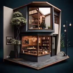 a house model is shown in the middle of a room