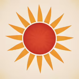 a bright sun with the center part orange in the middle