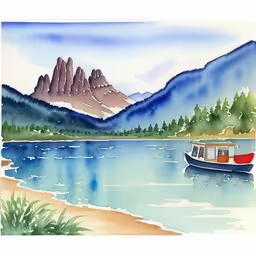 /tmp/FOOvj4b1g.jpg = a boat is floating in the water with mountains in the background
,/tmp/FOOvj4b1g.jpg = a painting of a boat that is in the water
,/tmp/FOOvj4b1g.jpg = a painting of a boat on a river in front of some mountains
,/tmp/FOOvj4b1g.jpg = a boat is traveling along a river near some mountains
,/tmp/FOOvj4b1g.jpg = a painting depicting a boat in a lake
,/tmp/FOOvj4b1g.jpg = a painting of boats moored at the shore with mountains and pines in the background
,/tmp/FOOvj4b1g.jpg = a painting with mountains, water and a boat in it

