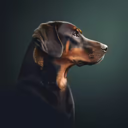 a dog in the middle of an artistic photo
