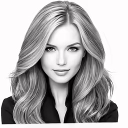 a woman with long hair and a suit on