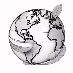 a drawing of the earth on white paper