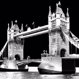 a black and white photo of the tower bridge