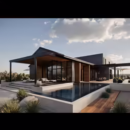 a pool in the middle of a house