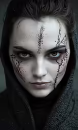 a woman wearing makeup and with freckles on her face