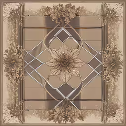 an abstract image of a circular flower arrangement,a stylized image is shown with flowers on it