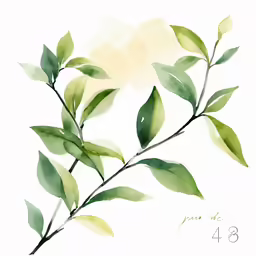 an illustration of green and yellow leaves