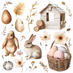 a card featuring many different easter images