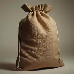a bag of fabric in brown and tan