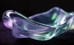 a close up of a glass sculpture on the ground