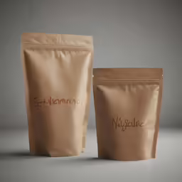 two packages of food sitting next to each other