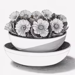 flowers that are in a bowl on a table