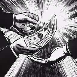 hands reaching for money from another person,two hands reaching for something while holding a card