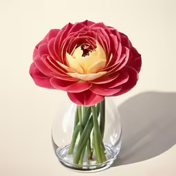 pink flowers in an oval clear glass vase