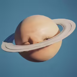 a very large fake saturn shaped object