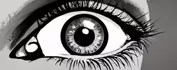 a drawing of an eye with long lashes,a close up of an eye with long lashes