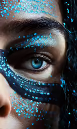 close up photo of a person with blue eyes