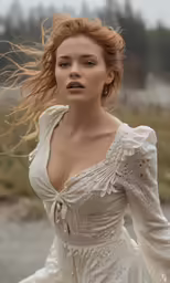 a beautiful young woman wearing a white dress