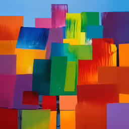 a large number of squares are all different colors