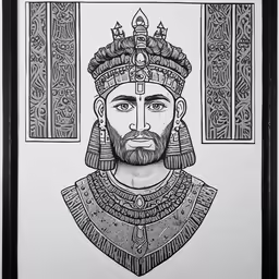 an ancient style drawing of an egyptian man