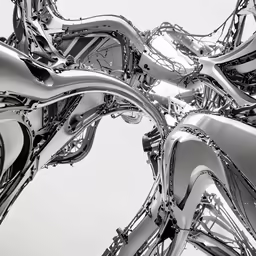 black and white photo of an abstract metal structure