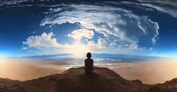 a man looking out over a vast mountain