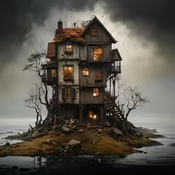 a very large house with many windows on the roof