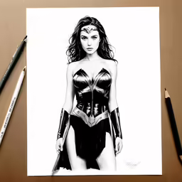 drawing of wonder from the film wonder, created by an artist and is made in graph pencil