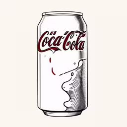 a cartoon image of a can of soda,a can of coca cola sitting next to a white wall,an illustration of a can of soda,an illustration of a can of soda,an illustration of a can of coke