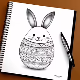 an image of a rabbit drawn on a paper