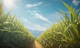 an empty path that is between some big stalks