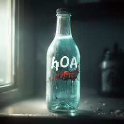 a glass bottle with some type of alcohol