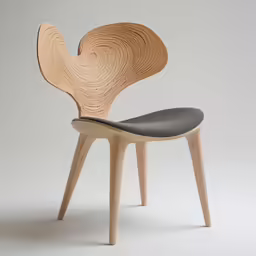 the wooden chair is made with two seats