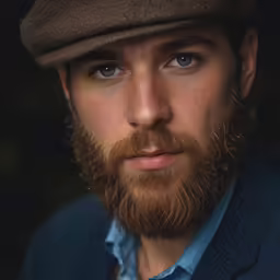 this is an image of a close up of a man with a beard