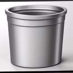 a shiny silver cup is shown on a white background