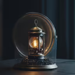 an old fashioned lamp is on a table