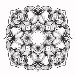 a black and white circular design is shown