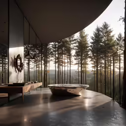 the round table looks like it may be built into the side of a hillside