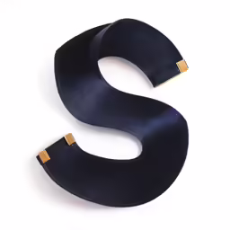 two black pieces are shown with two different gold pins