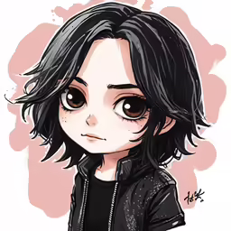 the face of a young girl with black hair