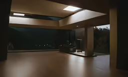 light shines in an empty open space of the inside