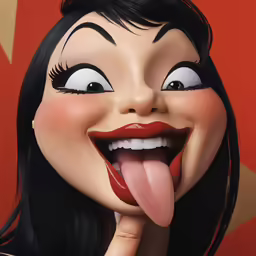 woman sticking out tongue to hear something out of mouth